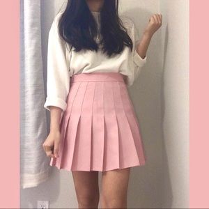 Peachy pink pleated skirt / Tennis skirt